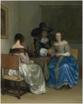 _GERARD TER BORCH (1617 - 1681). THE CARD PLAYERS. Oil on canvas laid on panel. 46.7 by 36.8 cm.JPG